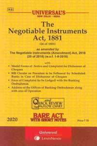 The Negotiable Instruments Act, 1881 [2020 Edn]- Bare Act With Short Notes