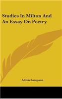Studies In Milton And An Essay On Poetry