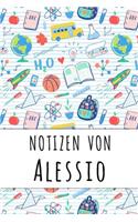 Notizen von Alessio: Liniertes Notizbuch für deinen personalisierten Vornamen