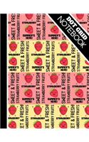 Dot Grid Notebook: Cute Strawberry Fruit Pattern Print - Dotted Bullet Style Strawberry Notebook for Kids, Girls and Teens