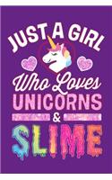 Just a Girl Who Loves Unicorns & Slime, Fun Play Journal for Boys & Girls