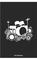 Drumset Instrument Art Graphic Notebook