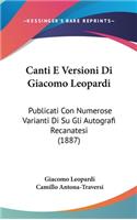 Canti E Versioni Di Giacomo Leopardi