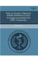 Role of Cytosolic Chaperone Hsp90 (Hsp90aa1/Ab1) in Antigen Presentation by Mhc I Molecules