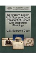 Norcross V. Sexton U.S. Supreme Court Transcript of Record with Supporting Pleadings