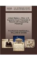 United States V. Ohio. U.S. Supreme Court Transcript of Record with Supporting Pleadings