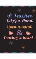 A teacher takes a hand
