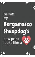 Damn!! my Bergamasco Sheepdog's paw print looks like a: For Bergamasco Sheepdog Fans