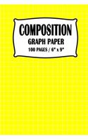 Composition Graph Paper Notebook: Yellow Cover 100 pages 6 x 9 inch