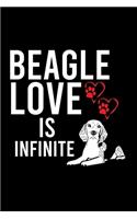 Beagle Love Is Infinite: Cute Beagle Defult Ruled Notebook, Great Accessories & Gift Idea for Beagle Owner & Lover.Default Ruled Notebook With An Inspirational Quote.