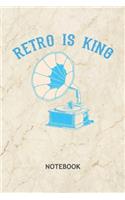 Retro Is King: Nostalgia Lover NOTEBOOK Grid-lined 6x9 - Retro Journal A5 Gridded - Vintage Lover Planner 60s Theme Party 120 Pages SQUARED - Record Player Diary G