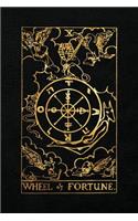Wheel of Fortune: 120 blank pages, Wheel of Fortune Tarot Card Notebook - Black and Gold - Sketchbook, Journal, Diary (Tarot Card Notebooks)(Tarot Card Notebooks)