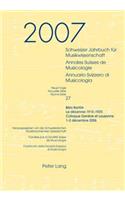 Schweizer Jahrbuch Fuer Musikwissenschaft- Annales Suisses de Musicologie- Annuario Svizzero Di Musicologia
