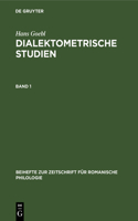 Beihefte zur Zeitschrift für romanische Philologie Dialektometrische Studien