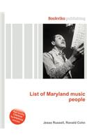 List of Maryland Music People