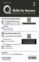 Q: Skills for Success: Level 3: Reading and Writing Teacher's Access Card