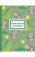 Composition Notebook: A Cute Jungle Gorilla And Dragon Lizard Lovers Practice Writing Journal, A 8.5x11 Blank Composition Including Letters And Numbers Notepad With 120 P