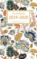 Planner 2019-2020 Academic Year: 5x8 Weekly and Monthly Organizer Small from July 2019 to June 2020 Indian Stylish Flower Design White