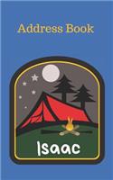 Isaac: Personalized Address Book for Kids who Love Camping and Summer Camp(46 Organized Contact Information)
