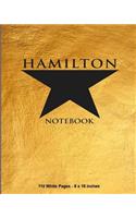 Hamilton Notebook 110 White Pages 8x10 inches