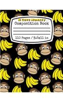 A Cute Monkey Composition Book: 110 Pages 8.5x11 in: 8.5x11 college ruled composition book notebook for women, girls boys, teens, kids or students for home school, college, or work