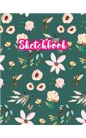 Sketchbook: Cute Drawing Note Pad and Sketch Book for Kids, Girls and Adult - Large 8.5 x 11 Matte Cover with White Interior (Perfect for Sketching, Coloring, W