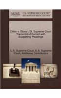 Dillon V. Gloss U.S. Supreme Court Transcript of Record with Supporting Pleadings: (English)