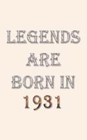 Legends Are Born In 1931 Notebook