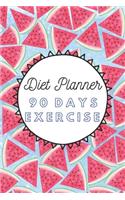 Diet Planner 90 Days Exercise: 3 Months Food Journal And Fitness Tracker ( Keep Record Daily Track Eating, Habits, Activity, Set Diet For Loss Weight )