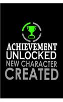 Achievement Unlocked New Character Created