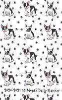 2020 - 2021 18 Month Daily Planner: Pawsitivly Perfect French Bulldog Cover - Daily Organizer Calendar Agenda - 6x9 - Work, Travel, School Home - Monthly Yearly Views - To Do Lists Bla