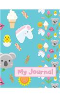 My Journal: Emoticons Writing Prompts Notebook for Preschool and Kindergarten Girls
