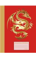 Composition Notebook Dragon: Wide Ruled lined Book to write in for school, take notes, for kids, students, teachers, homeschool, abstract Monster Cover