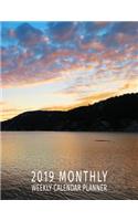 2019 Monthly Weekly Calendar: Sunset by the Lake Lovers Schedule Organizer(1 Cottagers Life 2019 Monthly Planner)