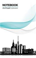 Notebook Stuttgart, Germany: Lined Ruled with Notes Section Box Modern City Skyline Themed Notebooks and Journals