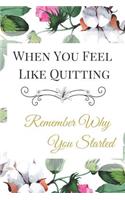 When You Feel Like Quitting Remember Why You Started