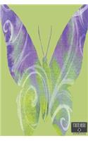 Write Here Notebooks: Butterfly Journal Edition Custom Notebook Lined Paper 100 Pages 6"x9" Glossy Cover Finish Purple Wallpaper Butterfly