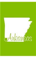 Arkansas - Lime Green Lined Notebook with Margins