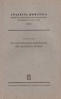 Zur Dichterischen Originalitat Des Arcipreste de Hita