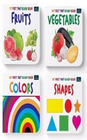 My First Tiny Board Books - Set of 4 Books - Fruits, Vegetables, Colors, and Shapes For Kids