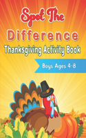 Spot the Difference Thanksgiving Activity Book Ages 4-8