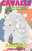 Libri da colorare Mandala per adulti - Livello facile - Animali - Cavalli