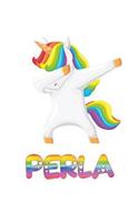 Perla: Perla 6x9 Journal Notebook Dabbing Unicorn Rainbow