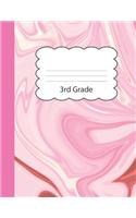 3rd Grade: Cute Blank Notebook for Girls - Wide Ruled Lined Paper - Personal Writing Notepad - Pink Marble Paperback Cover - School Note Book for Kids aspiring