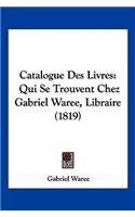 Catalogue Des Livres