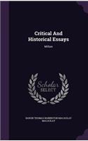 Critical and Historical Essays