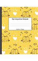 Kids Composition Notebook: Cute Birds Theme Wide Ruled Blank Lined, Practice Hand Writing Notepad For Children, Personal Adorable Yellow Cover Story and Study Paper Book