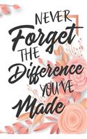 Never Forget The Difference You've Made