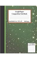 Graph Composition Notebook 4 Squares per inch 4x4 Quad Ruled 4 to 1 / 8.5 x 11 100 Sheets: Cute Green Glitter Gift Notepad / Grid Squared Paper Back To School Gift Notebook For Math Teens Science Adults Students Programmers note taking and