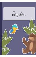 Jaydon: Personalized Notebooks - Sketchbook for Kids with Name Tag - Drawing for Beginners with 110 Dot Grid Pages - 6x9 / A5 size Name Notebook - Perfect a